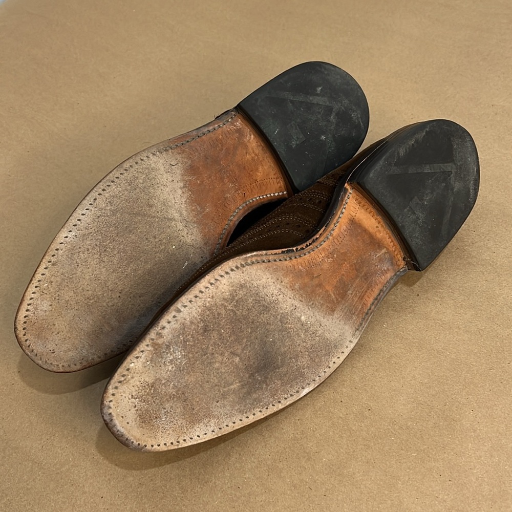 Allen Edmonds Brown Suede Wingtips - Picture 4 of 5